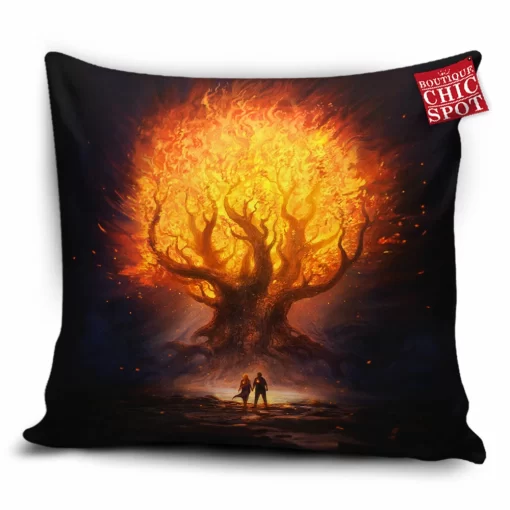 Tree on fire Pillow Cover