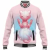 Anime Baseball-Jacket, Pokemon Baseball-Jacket, Mew Baseball-Jacket