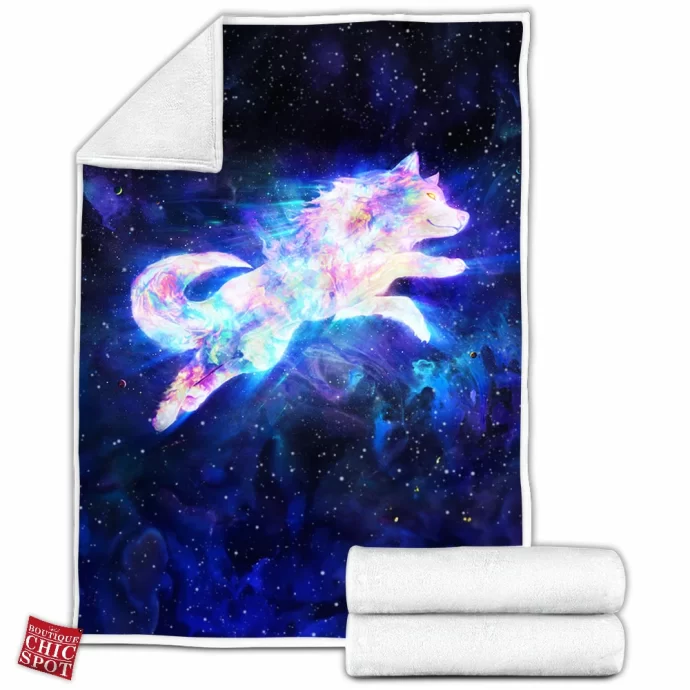 SPACE WOLF SPIRIT Fleece Blanket