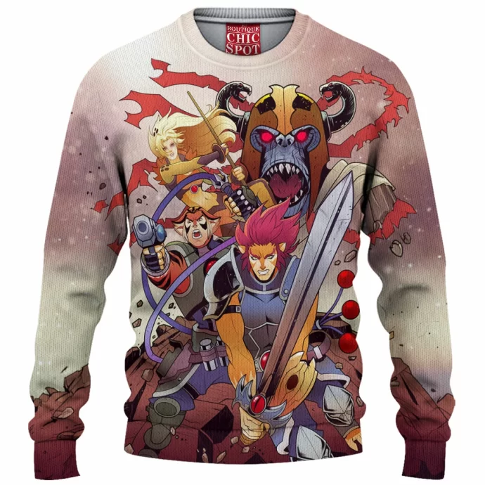 ThunderCat,Meows Knitted Sweater