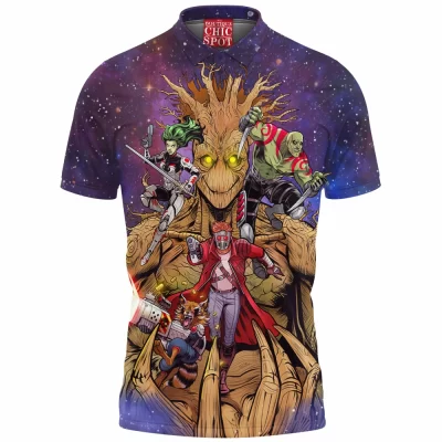 Comic Polo Shirt, Guardians of The Galaxy Polo Shirt