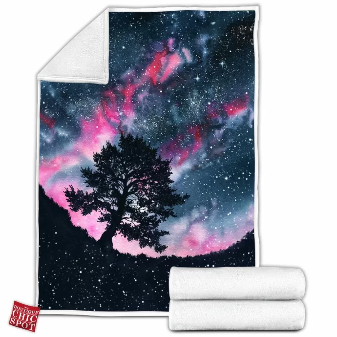 Lonely Tree Fleece Blanket