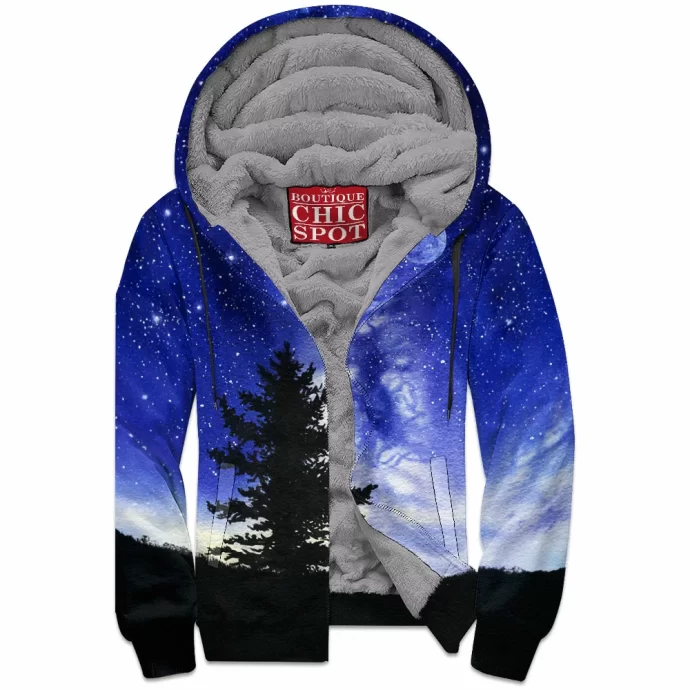 Winter Night Zip Fleece Hoodie