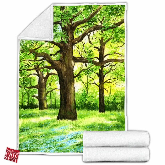 Green Forest Fleece Blanket