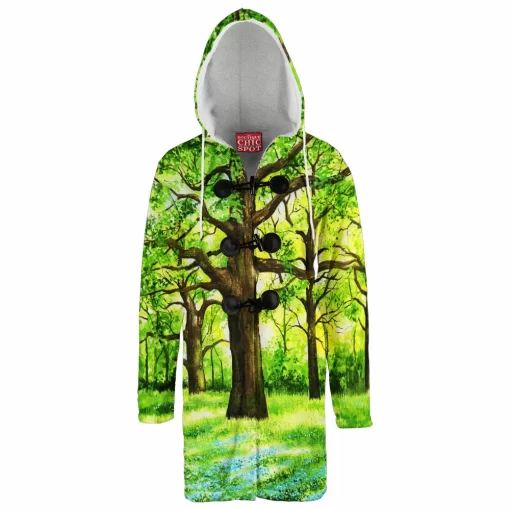 Green Forest Hooded Cloak Coat