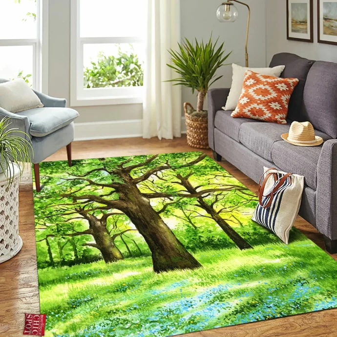 Green Forest Rectangle Rug