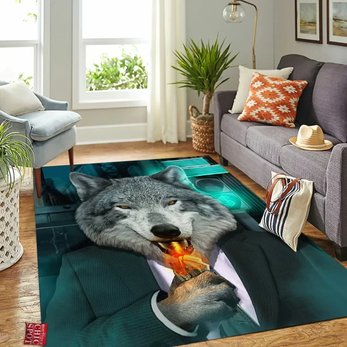 Wolf Rectangle Rug