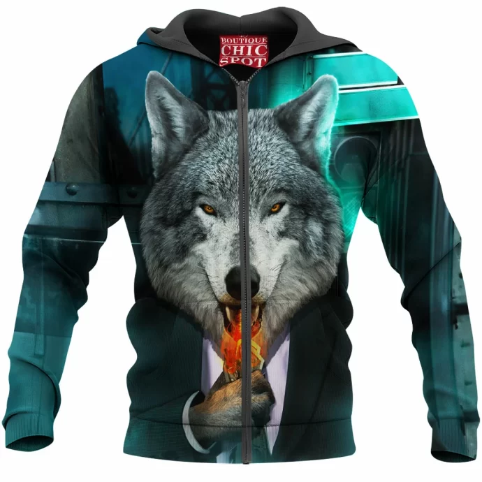 Wolf Zip Hoodie