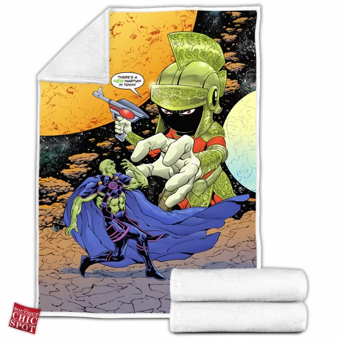 Martian Manhunter vs Marvin the Martian Fleece Blanket