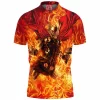 Comic Polo Shirt, Fire Thor Polo Shirt, Thor Polo Shirt