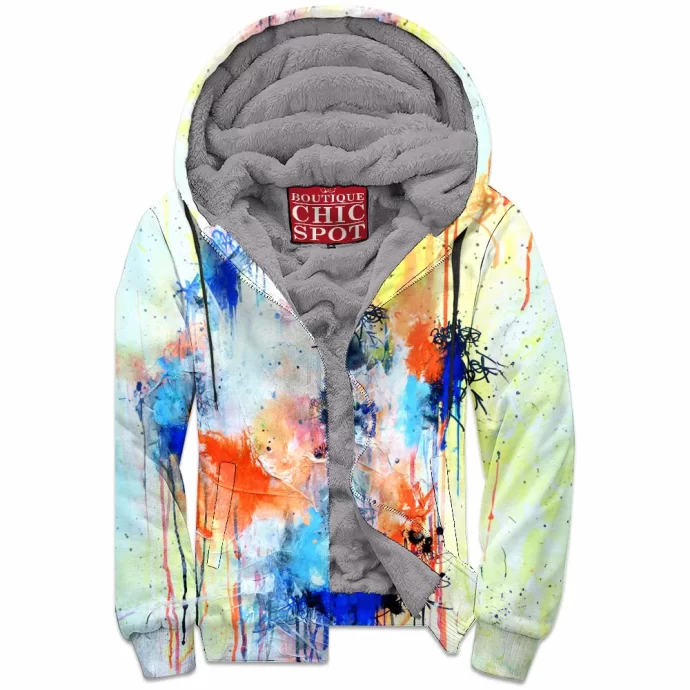 Watercolor Zip Fleece Hoodie