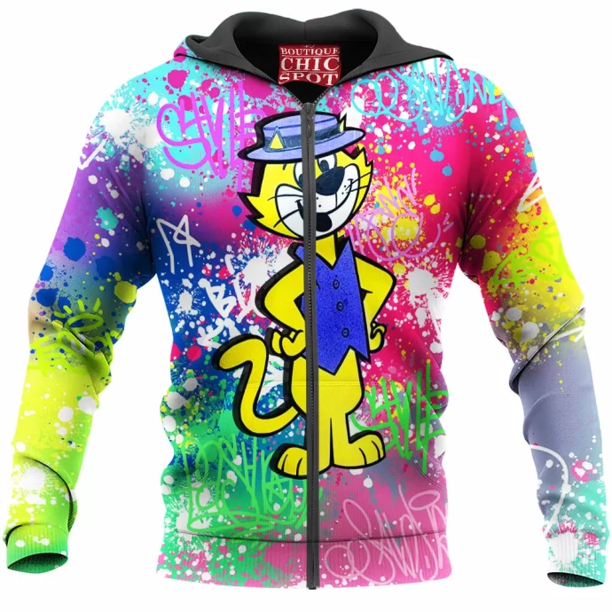 Top Cat,Meow Zip Hoodie