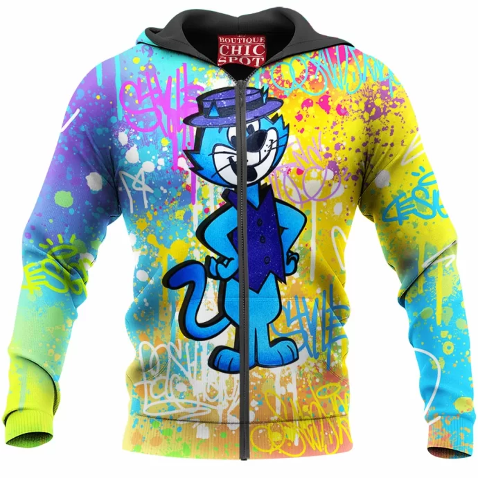 Top Cat,Meow Zip Hoodie