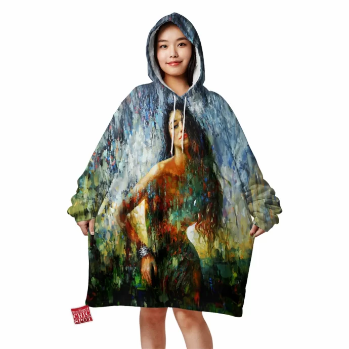 Abstract Woman Blanket Hoodie