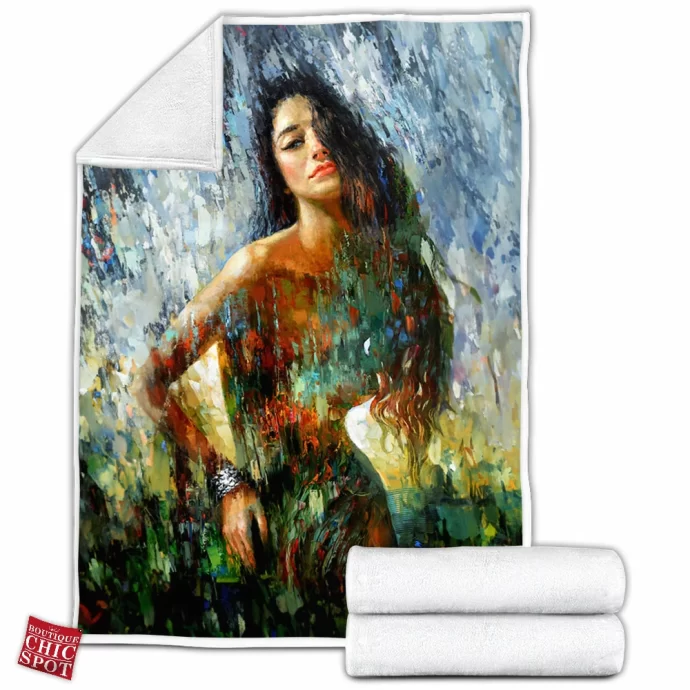 Abstract Woman Fleece Blanket