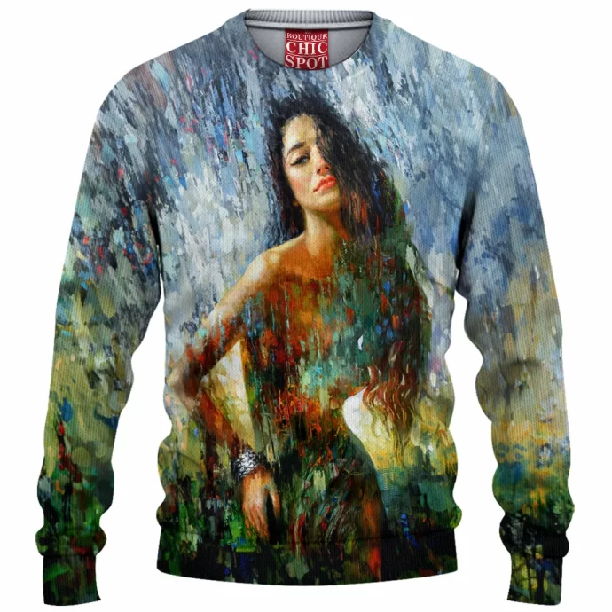 Abstract Woman Knitted Sweater