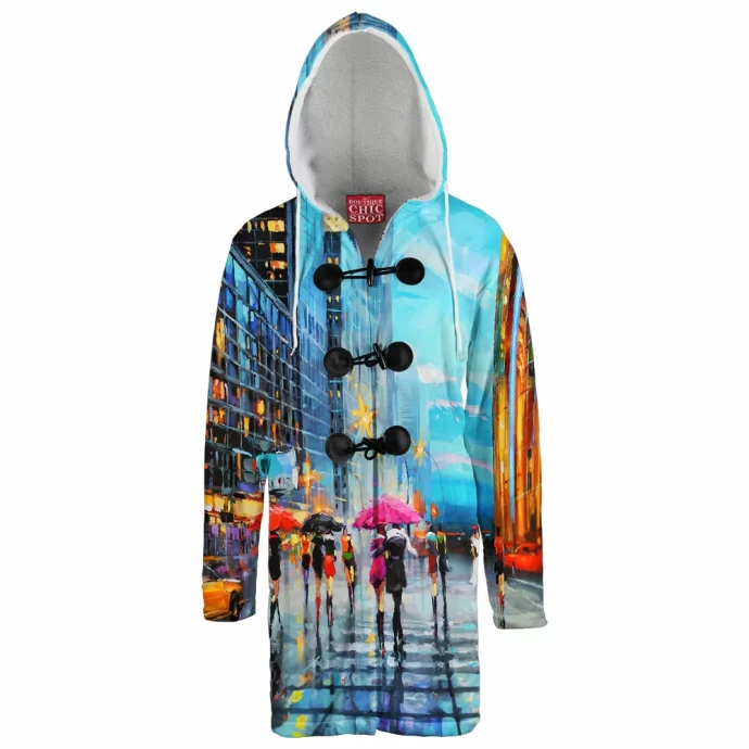 Cityscape Hooded Cloak Coat