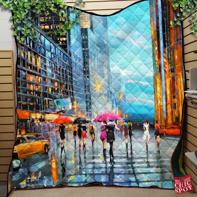 Cityscape Quilt Blanket