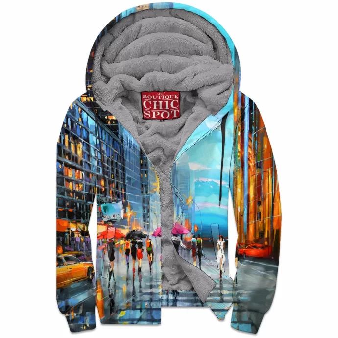 Cityscape Zip Fleece Hoodie