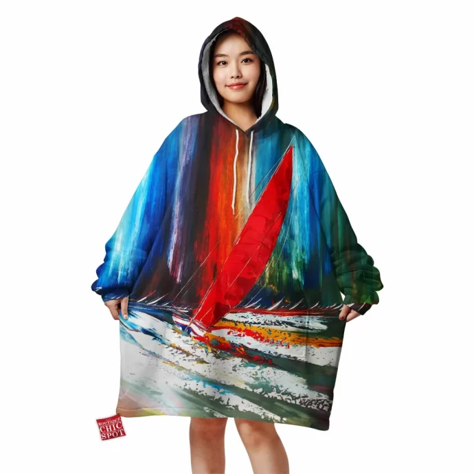 Boat Abstract Blanket Hoodie