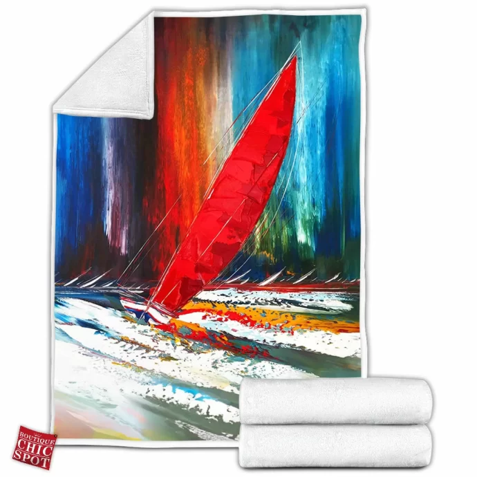 Boat Abstract Fleece Blanket