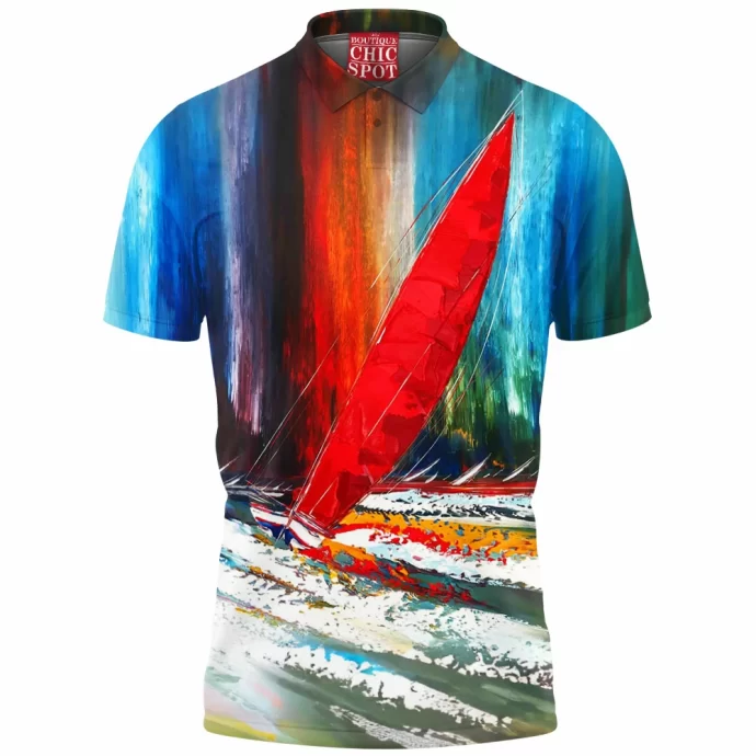 Boat Abstract Polo Shirt