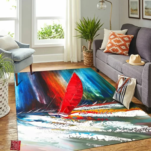 Boat Abstract Rectangle Rug