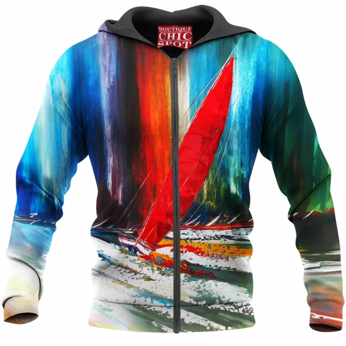 Boat Abstract Zip Hoodie