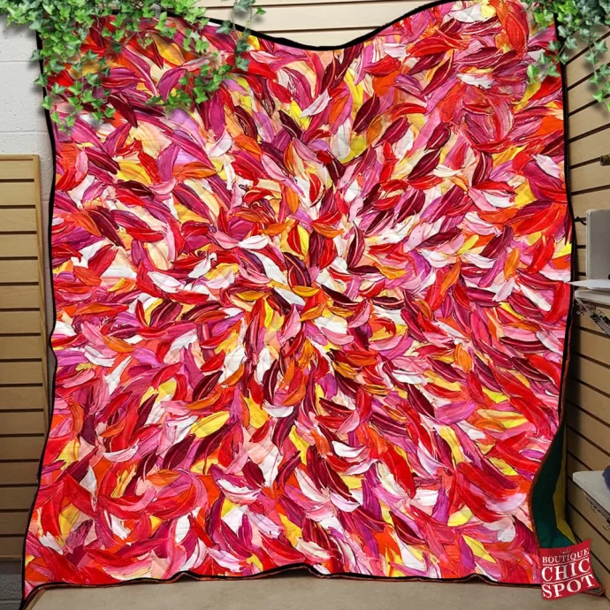 Leaf Abstract Quilt Blanket