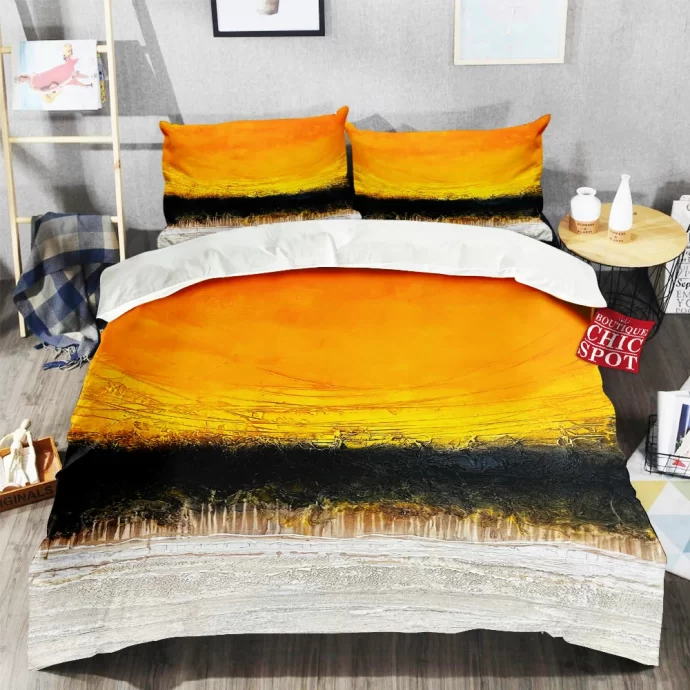 Gray Black Yellow Bedding Set