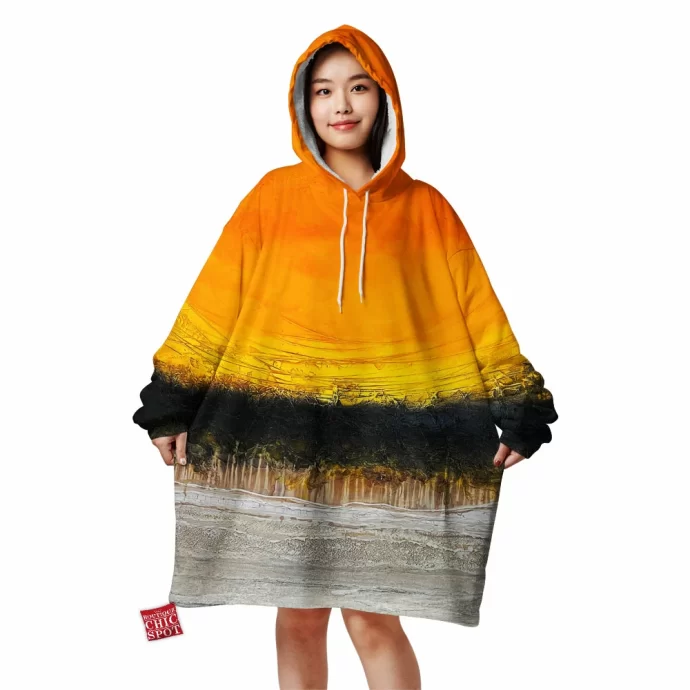 Gray Black Yellow Blanket Hoodie