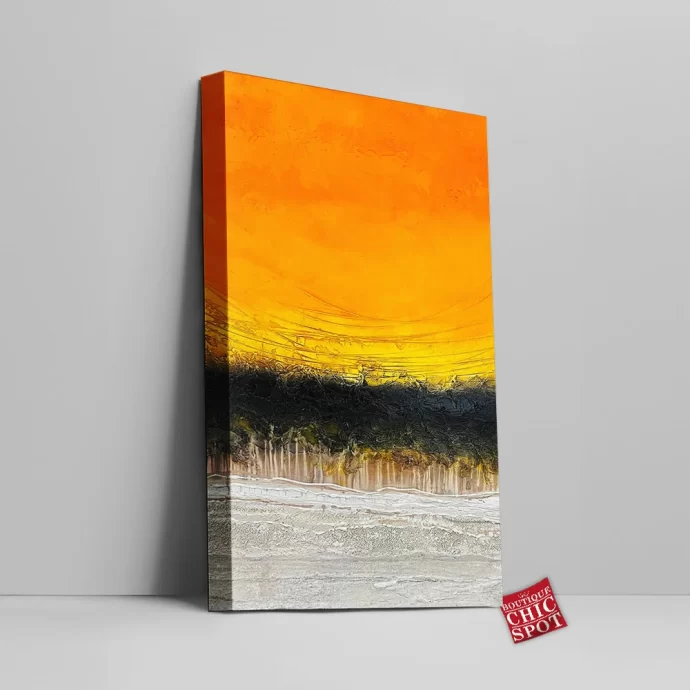 Gray Black Yellow Canvas Wall Art