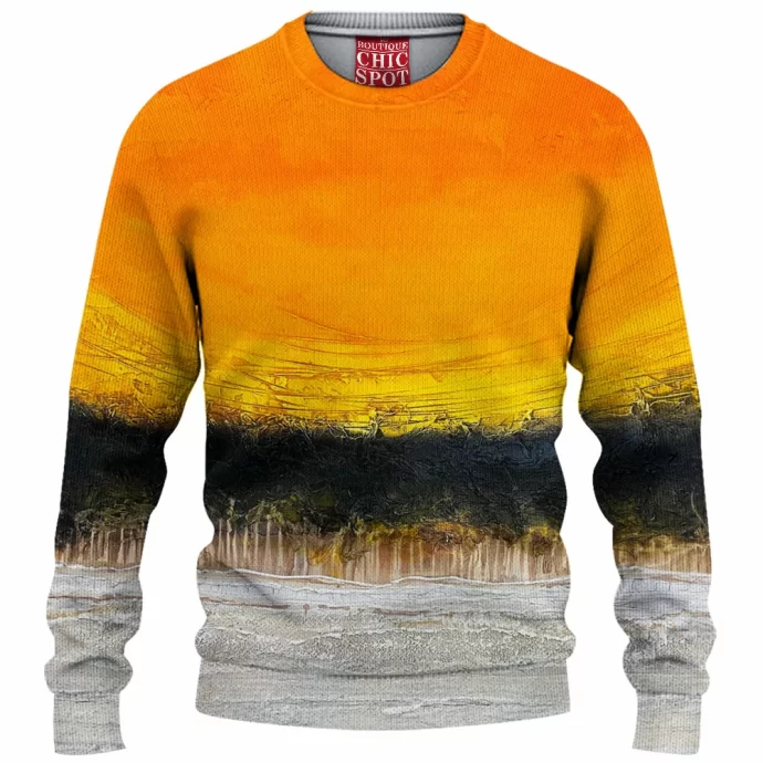 Gray Black Yellow Knitted Sweater