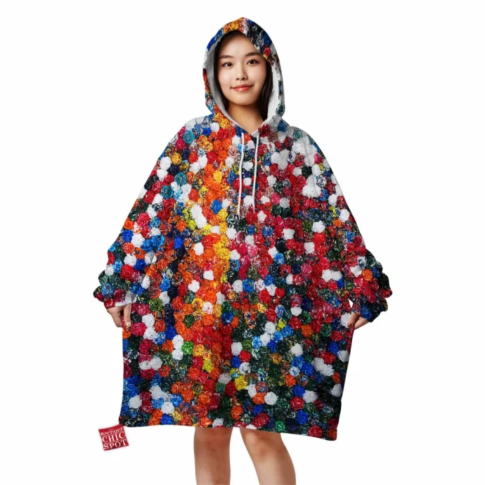 Multiple Flowers Blanket Hoodie