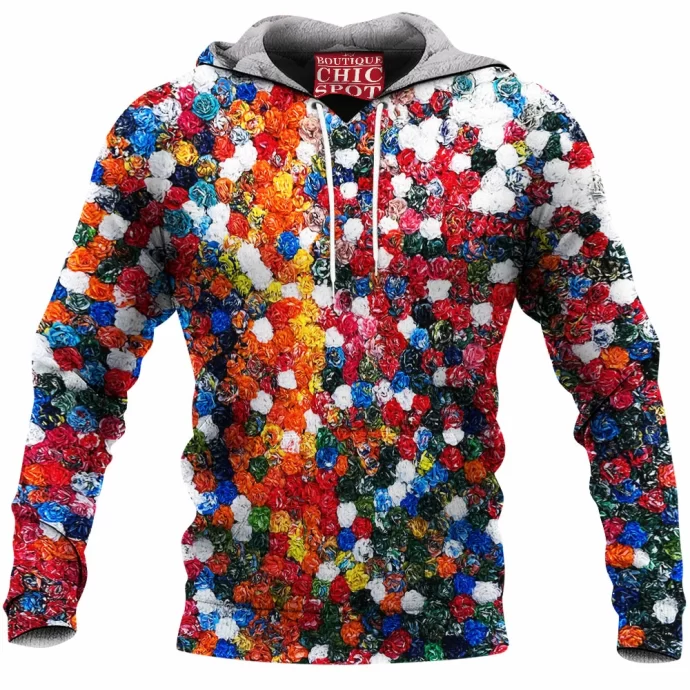 Multiple Flowers Fleece Hoodie