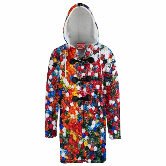 Multiple Flowers Hooded Cloak Coat