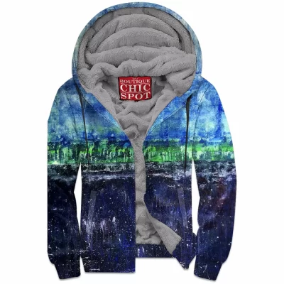 Abstract Zip-Fleece-Hoodie