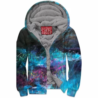 Abstract Zip-Fleece-Hoodie