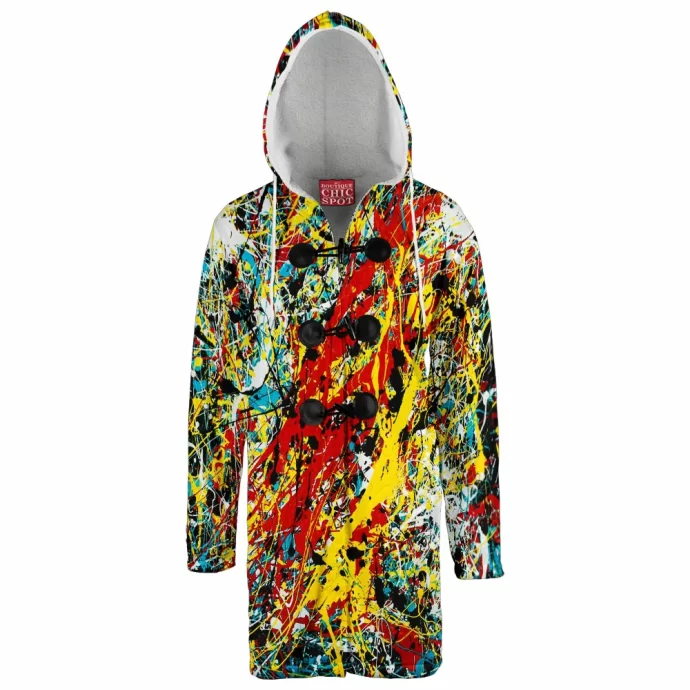 Large Abstract Hooded Cloak Coat