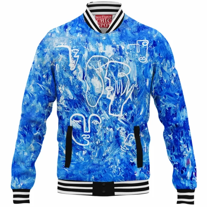 Blue Abstract Baseball Jacket