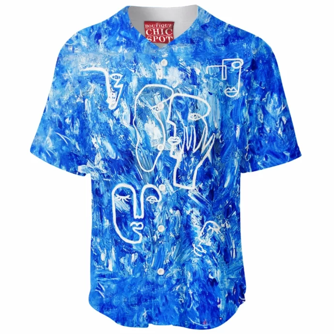 Blue Abstract Baseball Jersey