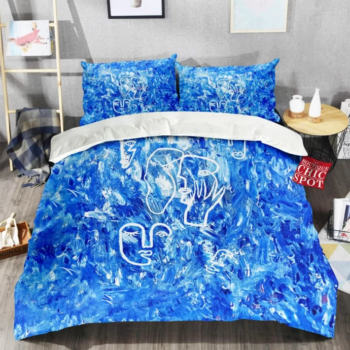 Blue Abstract Bedding Set