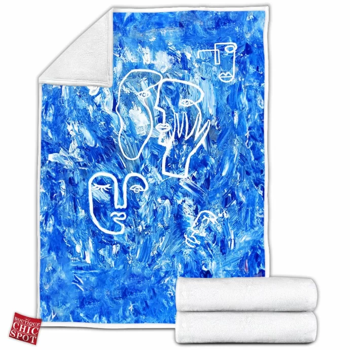 Blue Abstract Fleece Blanket