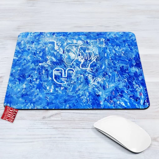 Blue Abstract Mouse Pad