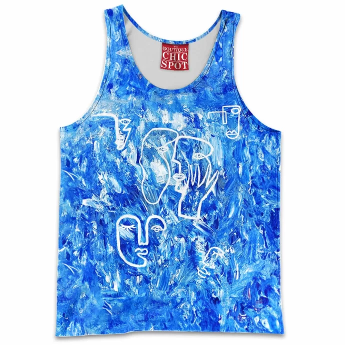 Blue Abstract Tank Top