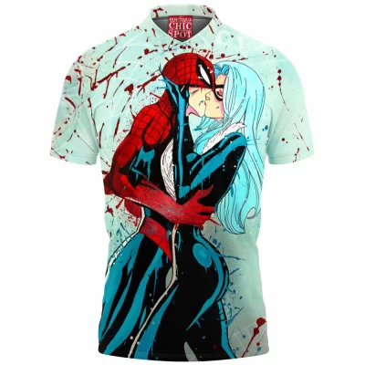 Black Cat Polo Shirt, Comic Polo Shirt, Spider-man Polo Shirt