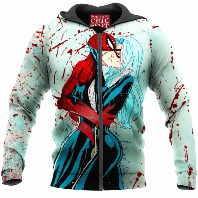 Black Cat Zip-Hoodie, Comic Zip-Hoodie, Spider-man Zip-Hoodie