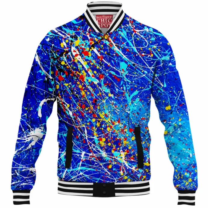 Blue Abstract Baseball Jacket