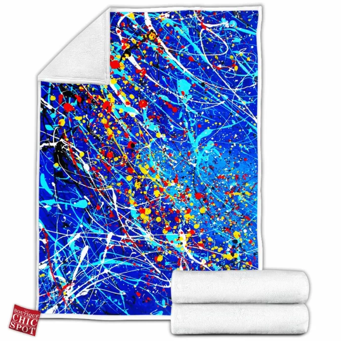 Blue Abstract Fleece Blanket