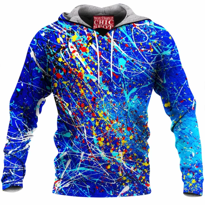 Blue Abstract Fleece Hoodie